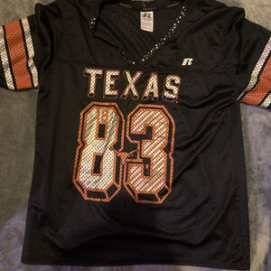 Women's Russell Texas 83 Black Orange Jersey Plus 2XL